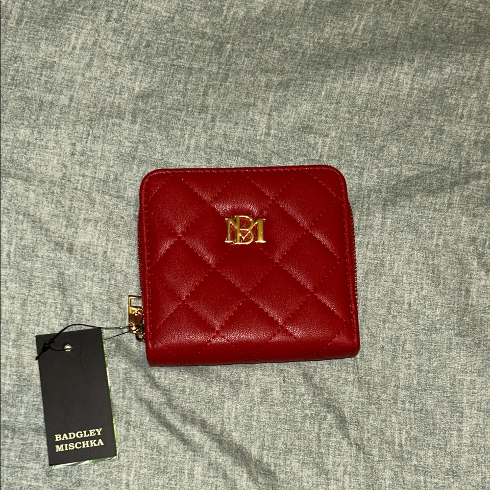 Badgley Mischka Quilted Red Wallet